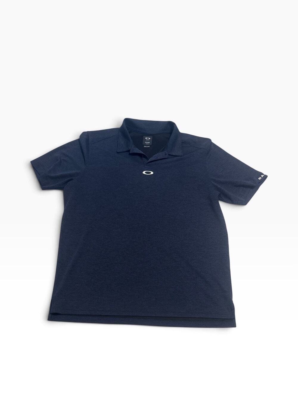 Oakley Men’s Regular Fit Blue Solid Short Sleeve Collared Polo Shirt XL
